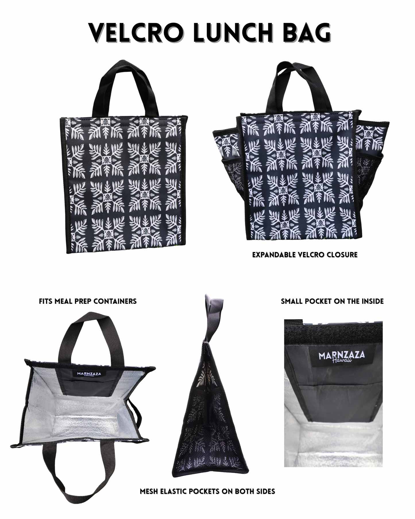 Black Quilt Lunch Bag