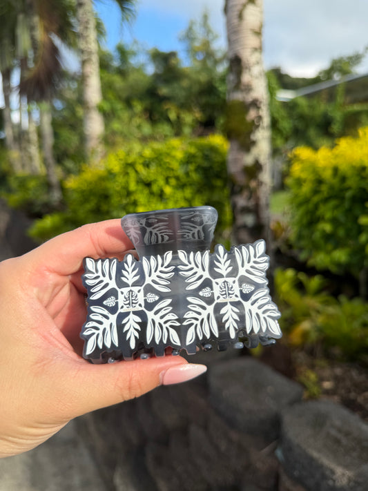 Black Quilt Hair Clip