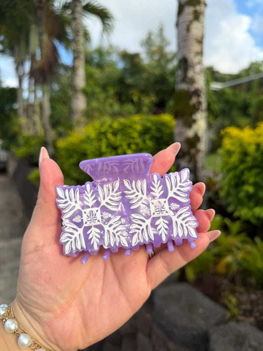 Purple Quilt Hair Clip