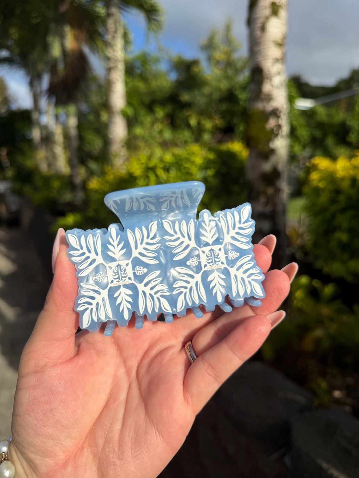 Blue Quilt Hair Clip
