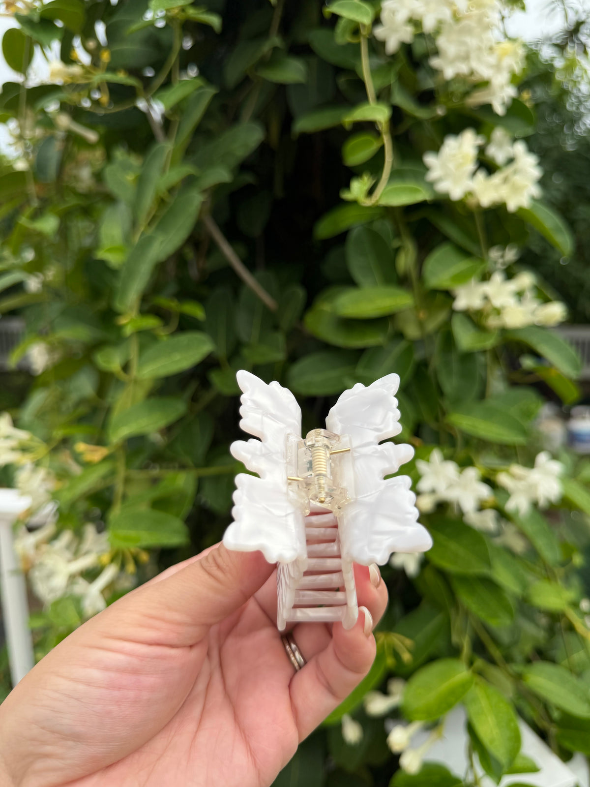 White Quilt Hair Clip