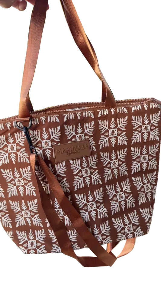 Brown Quilt Lunch Tote
