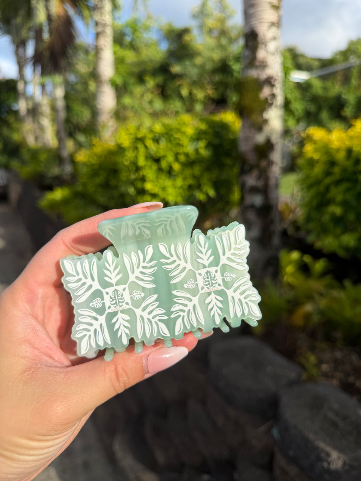 Green Quilt Hair Clip