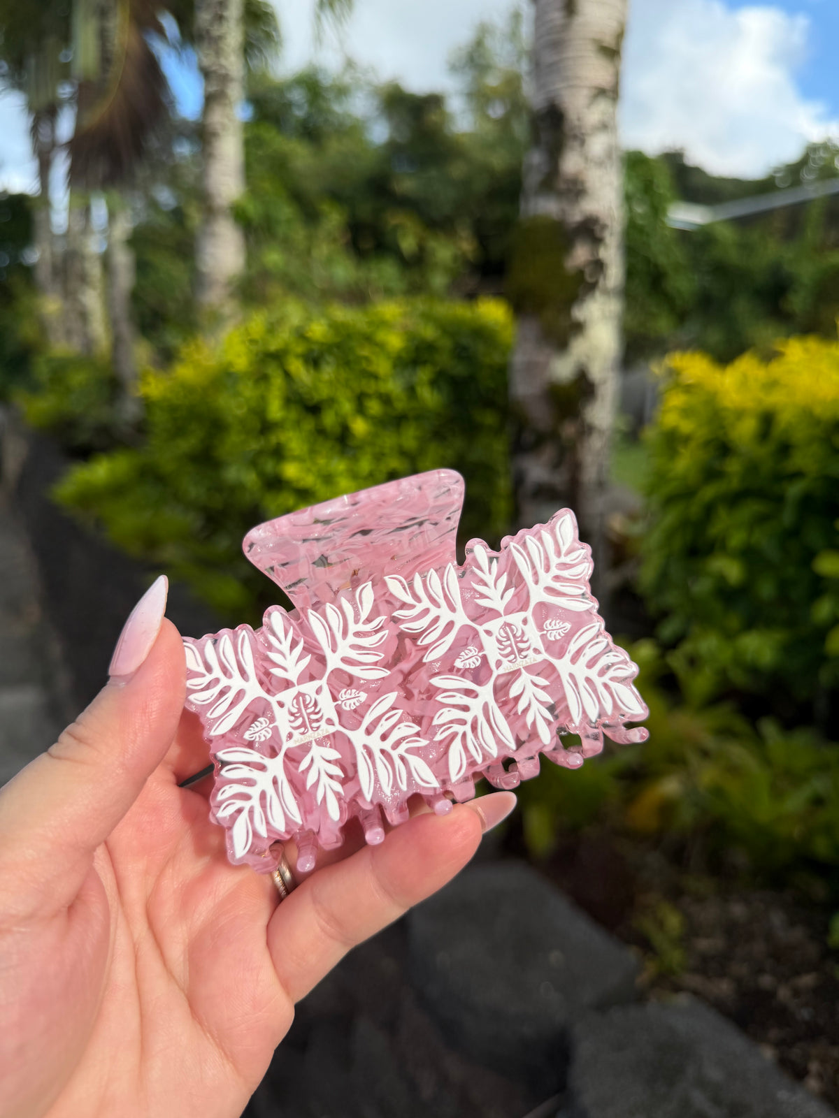 Pink Quilt Hair Clip