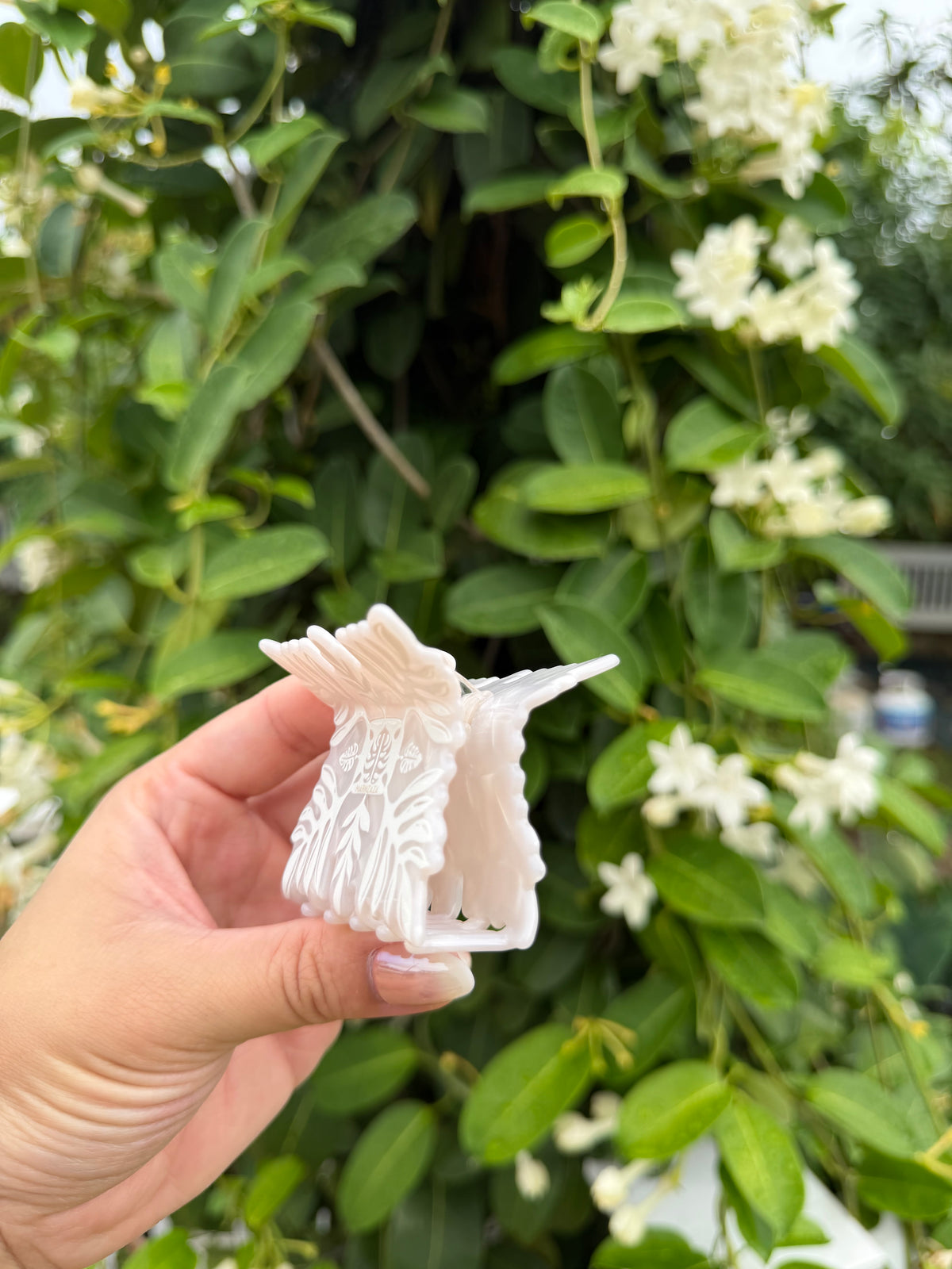 White Quilt Hair Clip