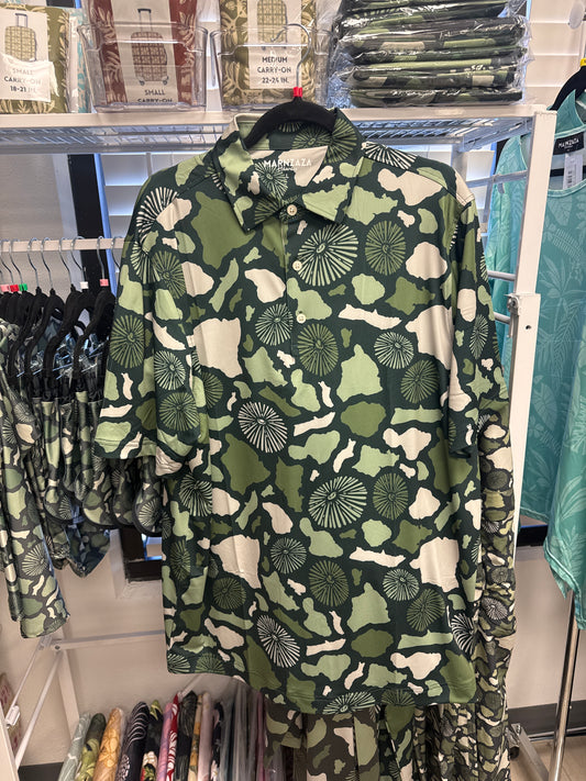 Green Island Camo Golf Polo