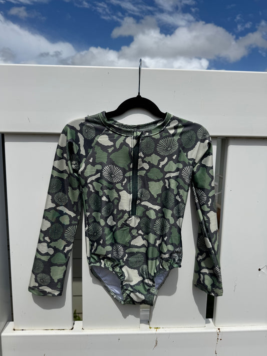 Island Camo Keiki Long Sleeve SwimmieZ