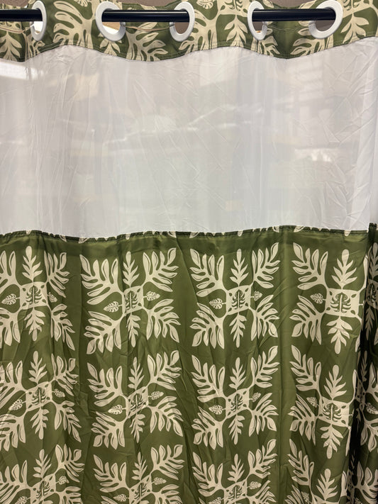 Marnztera Quilt Ringless Shower Curtain