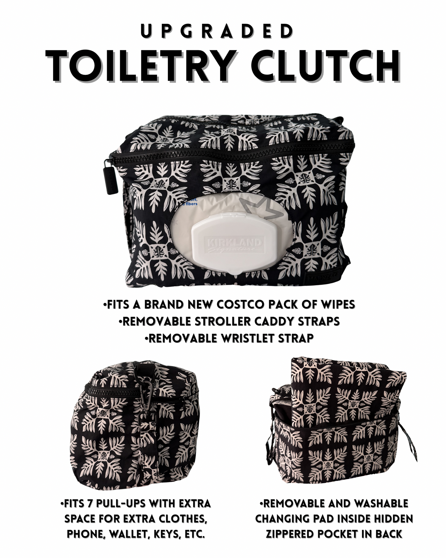 Black Quilt Toiletry Clutch