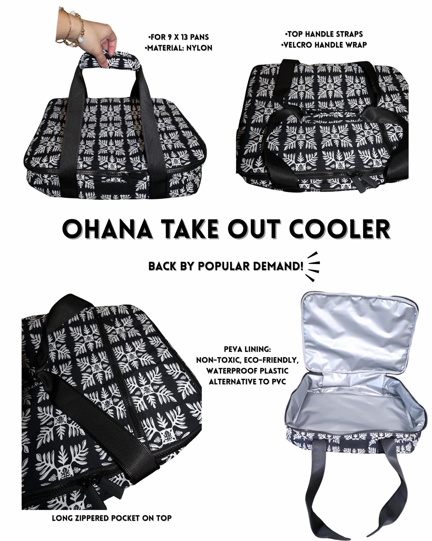 Black Quilt Ohana Take Out Cooler