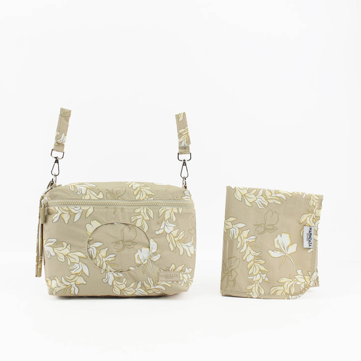 White GinZer Lei Toiletry Clutch