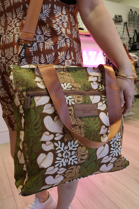 Re-Z Kuiki Brown Large Tote Bag